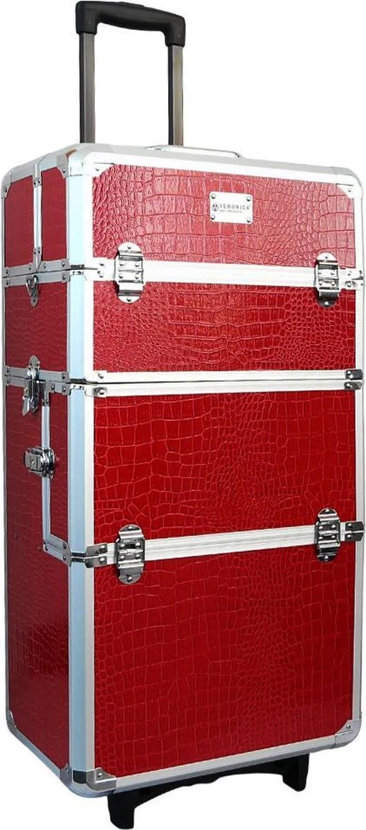 Veronica NAIL-PRODUCTS Aluminium Nagel Trolley 3 In 1 CROCO ROOD, Pedicure, Manicure. Ook Als Sinterklaas Trolley, Trolly, Koffer! 5 Veronica NAIL-PRODUCTS Aluminium Nagel Trolley 3 In 1 CROCO ROOD, Pedicure, Manicure. Ook Als Sinterklaas Trolley, Trolly, Koffer! - Afbeelding 3