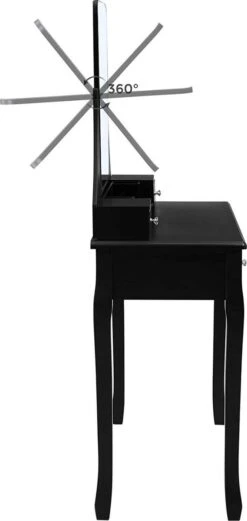 Merkloos Kaptafel, Kaptafel Met Grote Spiegel Zonder Frame, Toilettafel, Kaptafel, Voor Make-up, Gewatteerde Kruk, 5 Laden, Verplaatsbare Opbergdoos, Zwart RDT25BK 14 Merkloos Kaptafel, Kaptafel Met Grote Spiegel Zonder Frame, Toilettafel, Kaptafel, Voor Make-up, Gewatteerde Kruk, 5 Laden, Verplaatsbare Opbergdoos, Zwart RDT25BK -Cosmeticawinkel 569x1200 6