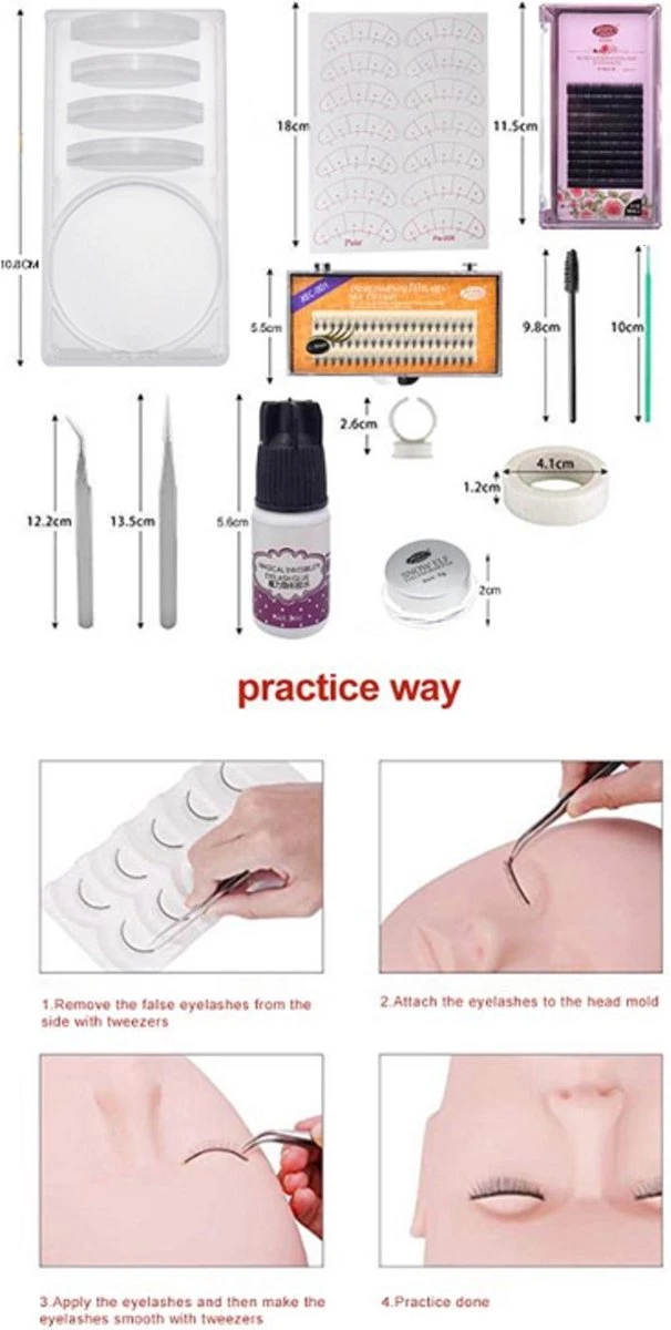 Lashes & More | Wimperextensions Starters Pakket | Oefenset Voor Beginnend Wimperstylist | Lash Kit | Oefen Wimper Set 4 Lashes & More | Wimperextensions Starters Pakket | Oefenset Voor Beginnend Wimperstylist | Lash Kit | Oefen Wimper Set - Afbeelding 3