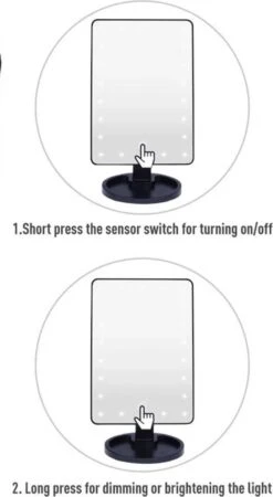 Merkloos Make Up Spiegel - Make Up Spiegel Met Verlichting - 16 LED Lampen - Make Up Organizer - Scheerspiegel - -Cosmeticawinkel 658x1200 1