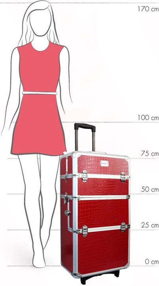 Veronica NAIL-PRODUCTS Aluminium Nagel Trolley 3 In 1 CROCO ROOD, Pedicure, Manicure. Ook Als Sinterklaas Trolley, Trolly, Koffer! 4 Veronica NAIL-PRODUCTS Aluminium Nagel Trolley 3 In 1 CROCO ROOD, Pedicure, Manicure. Ook Als Sinterklaas Trolley, Trolly, Koffer! - Afbeelding 2