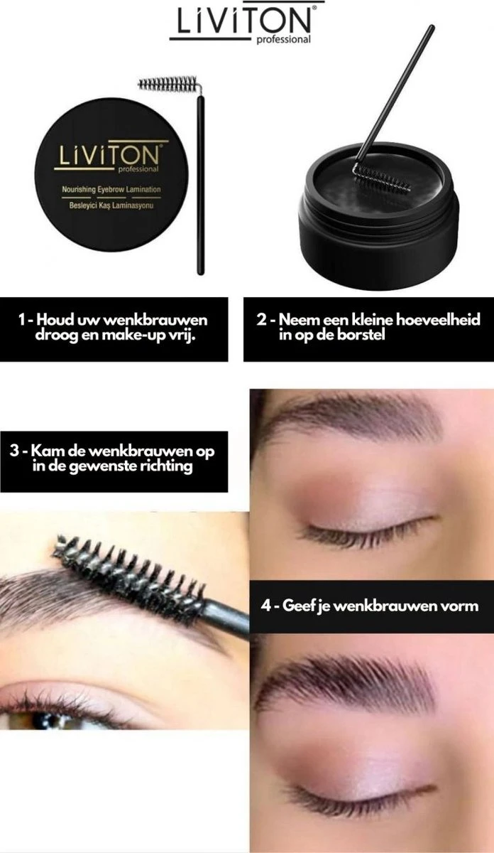 Liviton Eyebrow Lamination - Wenkbrauwgel - Brow Gel - Transparant - 50 Ml 11 Liviton Eyebrow Lamination - Wenkbrauwgel - Brow Gel - Transparant - 50 Ml - Afbeelding 9