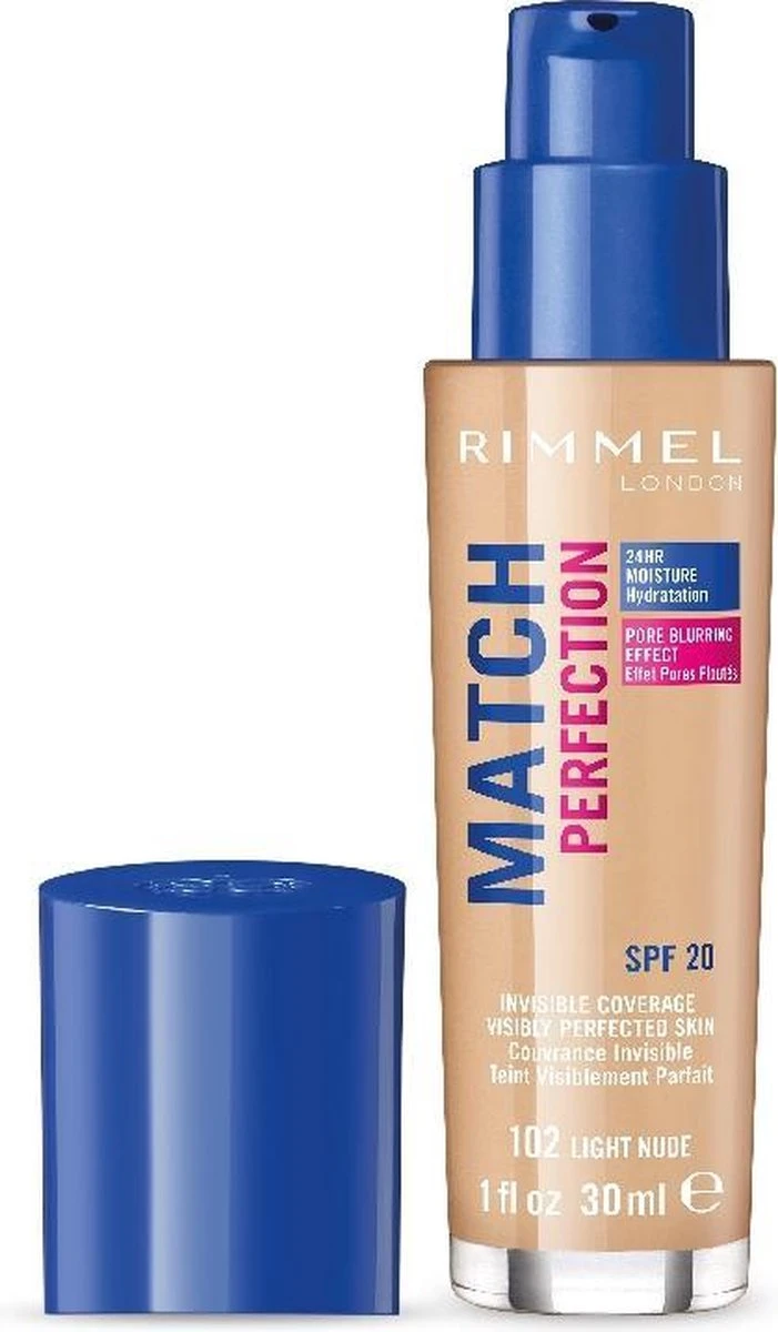 Rimmel London Match Perfection Foundation 102 Light Nude 4 Rimmel London Match Perfection Foundation 102 Light Nude - Afbeelding 2