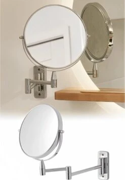 Vitra Make Up Spiegel - 2X Vergroting - Wandspiegel Rond - Scheerspiegel Wandmodel - Badkamer - Roestvrij - Chroom - Draadloos -Cosmeticawinkel 833x1200 2