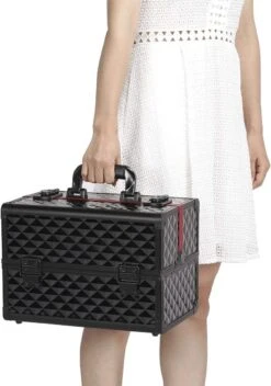 Make-upkoffer, Kapperskoffer, Cosmeticakoffer, Lege Nagelkoffer, Multikoffer, Afsluitbaar Voor Nageldesign/massageolie/fotoapparatuur, 34,7 X 22,2 X 25 Cm , Volledig Zwart HM-YAHEE-411233 15 Make-upkoffer, Kapperskoffer, Cosmeticakoffer, Lege Nagelkoffer, Multikoffer, Afsluitbaar Voor Nageldesign/massageolie/fotoapparatuur, 34,7 X 22,2 X 25 Cm , Volledig Zwart HM-YAHEE-411233 -Cosmeticawinkel 842x1200 4