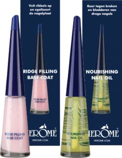 Herome Combi-Pack Voedende Nagelolie & Ridge Filling Base Coat (Nourishing Nail Oil & Ridge Filling Base Coat) - Herstelt Nagels, Maakt De Nagels Veerkrachtig & Vult Oneffenheden Op. Maakt De Nagel Egaal En Glad - 2*10ml. 23 Herome Combi-Pack Voedende Nagelolie & Ridge Filling Base Coat (Nourishing Nail Oil & Ridge Filling Base Coat) - Herstelt Nagels, Maakt De Nagels Veerkrachtig & Vult Oneffenheden Op. Maakt De Nagel Egaal En Glad - 2*10ml. -Cosmeticawinkel 925x1200 1