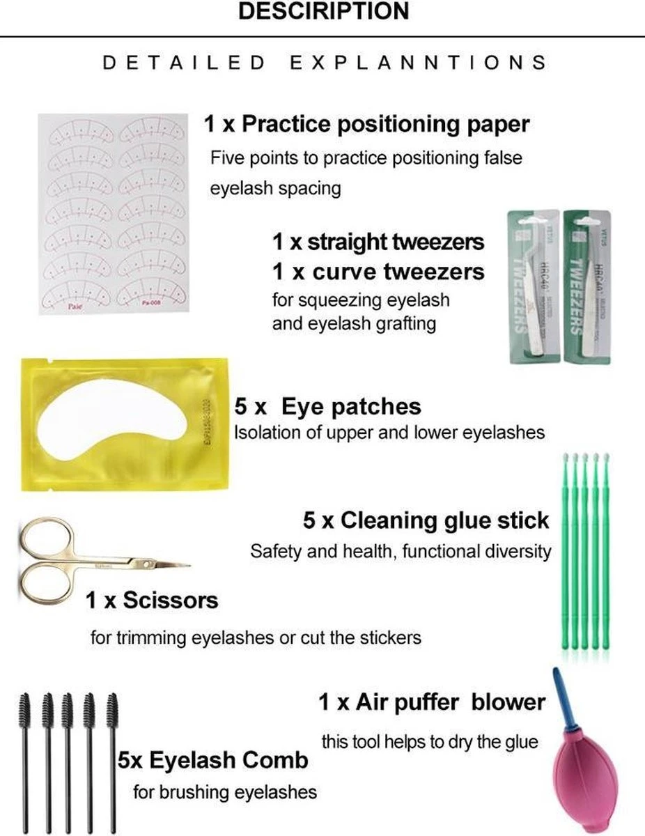 Lashes & More | Wimperextensions Starters Pakket | Oefenset Voor Beginnend Wimperstylist | Lash Kit | Oefen Wimper Set 7 Lashes & More | Wimperextensions Starters Pakket | Oefenset Voor Beginnend Wimperstylist | Lash Kit | Oefen Wimper Set - Afbeelding 6