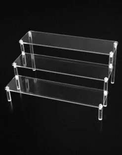 QWORK 3-laags Acryl Displaystandaard, Transparant Acryl Display Riser Plank Voor Figuren, Sieraden, Cupcake, Lippenstift, Nagellak, Kruiden, 30x21x15cm -Cosmeticawinkel 947x1200 7
