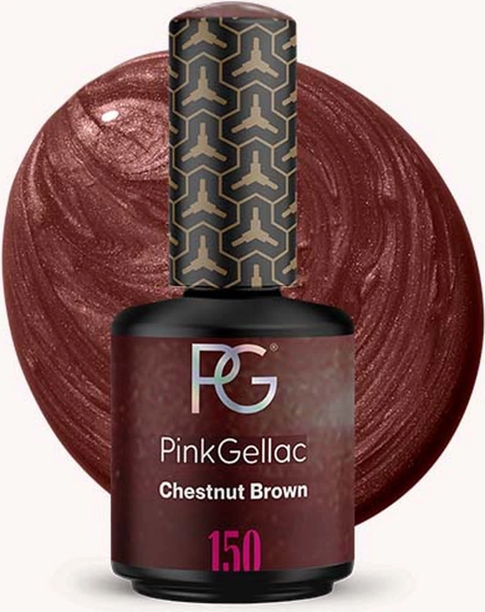 Pink Gellac - Chestnut Brown - Gellak - Vegan - Bruin - Shimmer Finish - 15 Ml 3 Pink Gellac - Chestnut Brown - Gellak - Vegan - Bruin - Shimmer Finish - 15 Ml