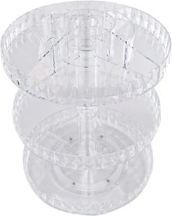 TRIXES Make Up Organizer - 360 Graden Cosmetica-organizer - 3-laags, Heldere Acrylstandaard - Draaibaar Display Met Kristallen Design - Voor Shampoo, Conditioner, Parfum, Lippenstift En Nog Veel Meer -Cosmeticawinkel 956x1200 3