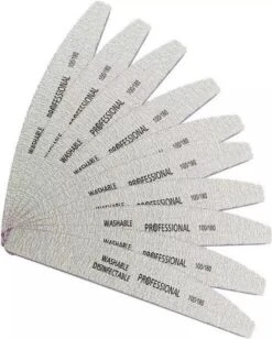 Merkloos Vijlen A+++ Kwalitiet - Half Moon - 15 Stuks - Half Moon - Professional - Acryl- Gel -Polygel - Gel Nagellak - Nagels - Vijlen - 100/180- Grit