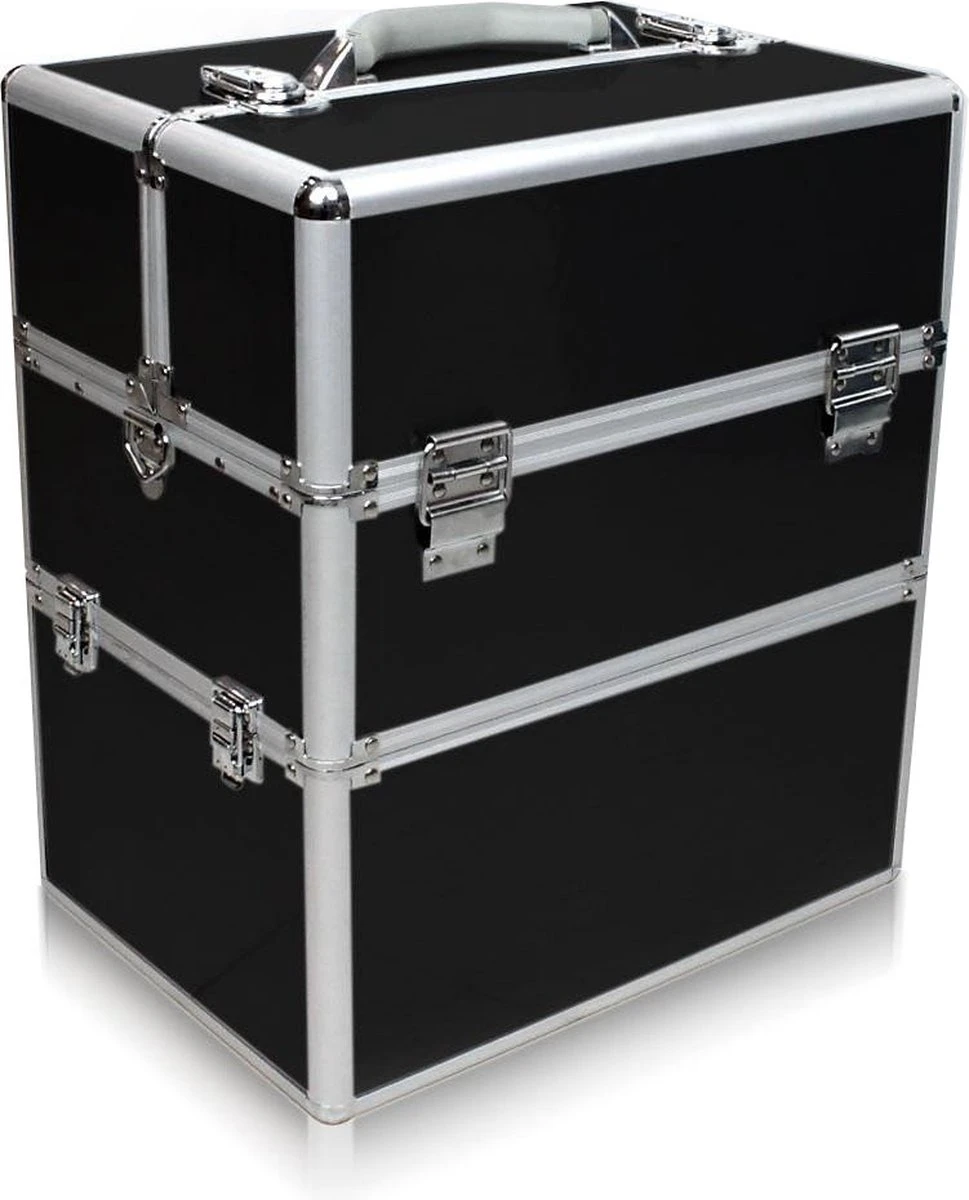 Cosmetica Of Nagel Koffer XL Zwart Glad 3 Cosmetica Of Nagel Koffer XL Zwart Glad