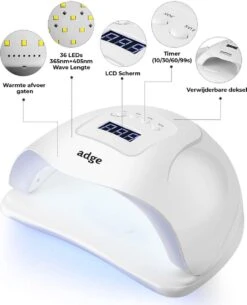 Adge - 54W LED Nageldroger Voor Gelnagels - Geschikt Voor ALLE Nagel Gellak - 36 LEDs - Met Timer -Cosmeticawinkel 972x1200 2