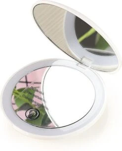 Led-verlichte Oplaadbare Compacte Make-up Spiegel Rond |1 X 2 X Vergroting | Make-upspiegel | Zakspiegel | Handspiegel | Reisspiegel | Dimbaar|als Cadeau | USB-lader | Rond | Zwart -Cosmeticawinkel 976x1200 2
